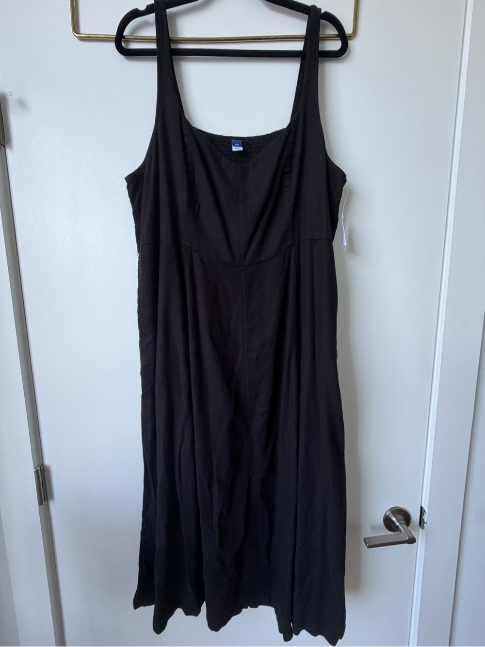 Old Navy Linen Blend Black Midi Dress